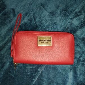Red Isaac Mizrahi New York Leather Wallet
